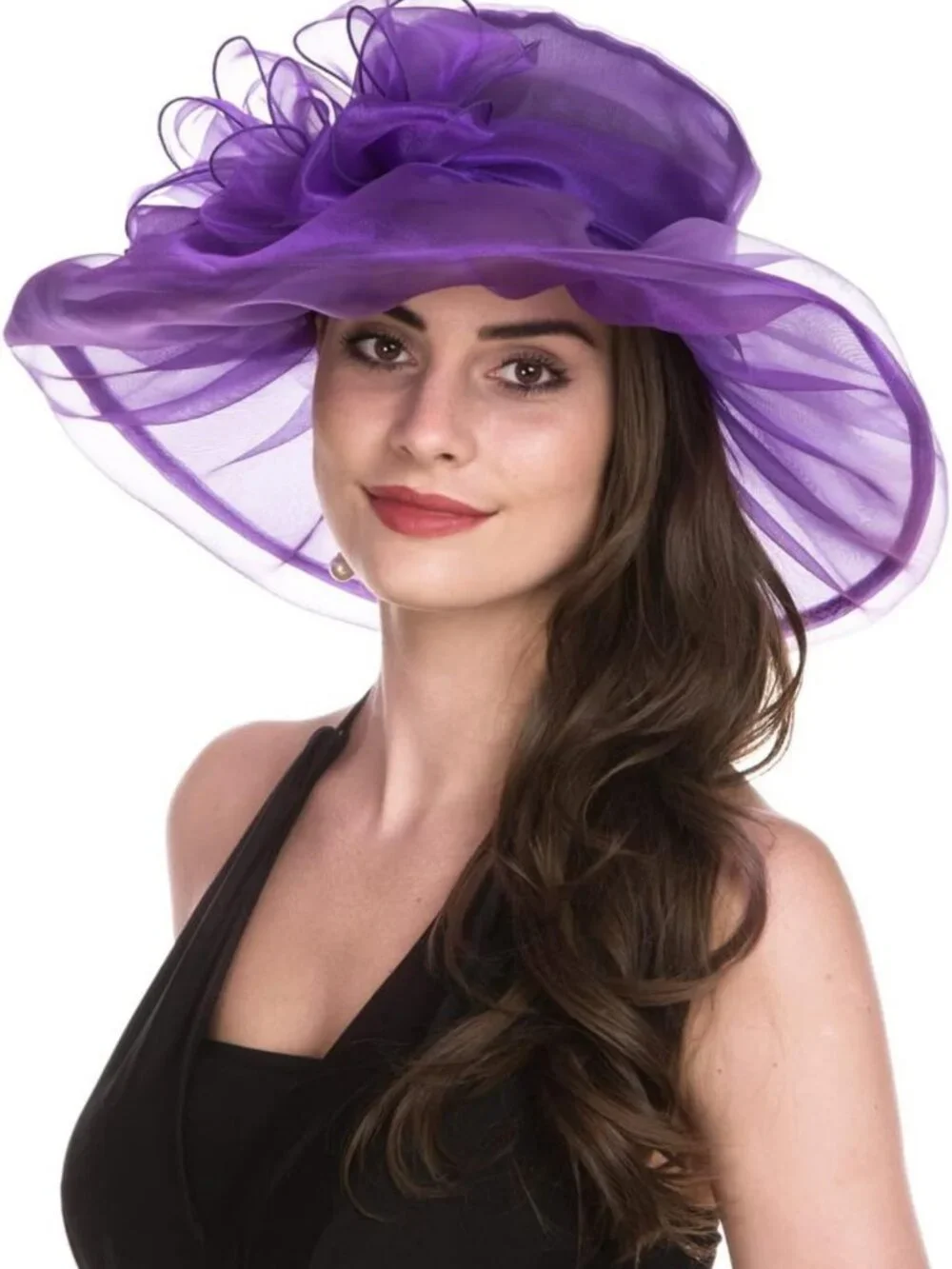 Elegant Women's Organza Fascinator Hat for Church, Derby, Bridal & Tea Party